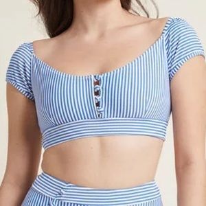 NWOT Sissone Blue Pin striped bathing suit top